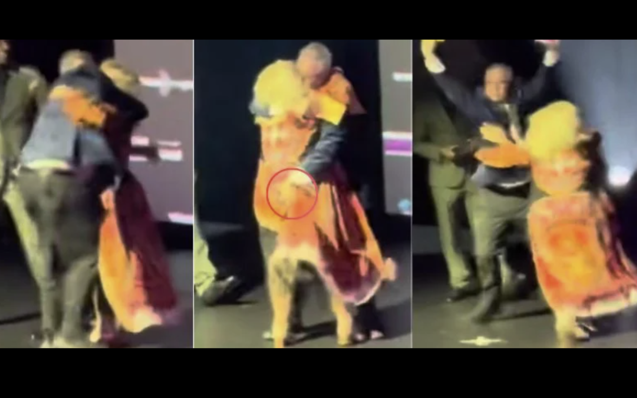 RADIO BOSS GRABS WOMAN’S BOTTOM AS SHE ACCEPTS AWARD