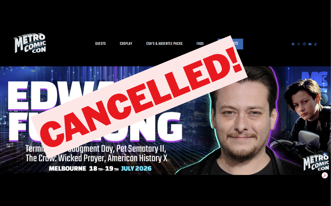 EDWARD FURLONG’S METRO COMIC CON APPEARANCE CANCELLED