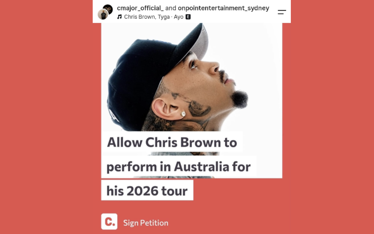 THEY WANT TO BRING DOMESTIC VIOLENCE PERP CHRIS BROWN TO AUSTRALIA